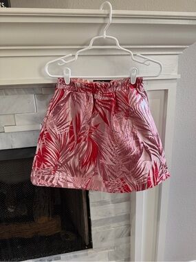 Buru Pink Tropical Print Mini Skirt